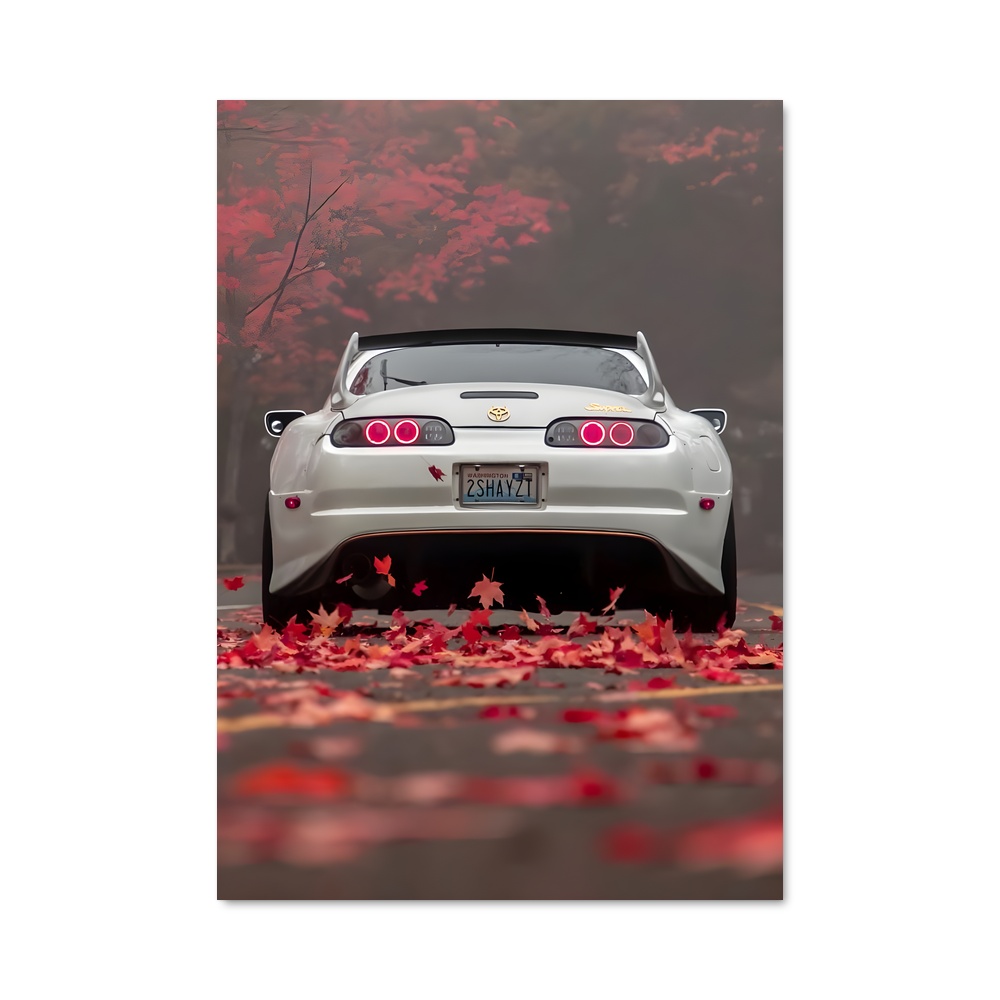 Poster Corvette et Cerisier Rouge – affiche Toyota